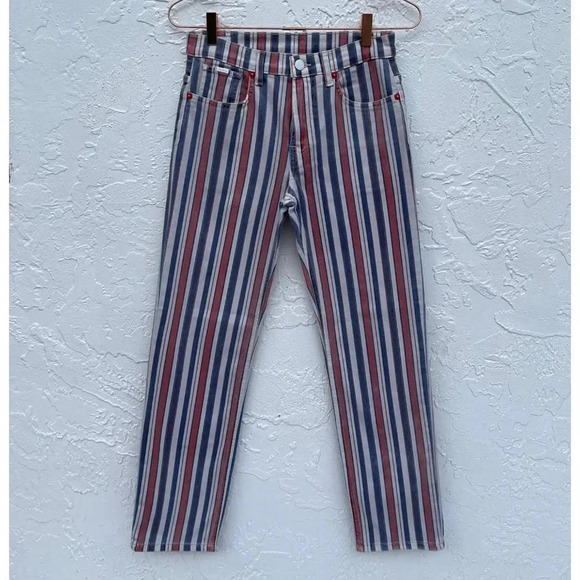 Pepe Jeans Womens Skyler Stripe Straight Trouser Pants Multi Sz 27/30 - Picture 3 of 16